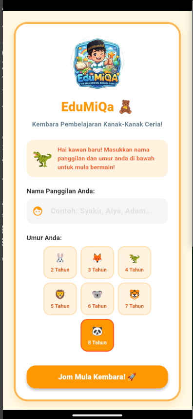 EduMiQa Welcome Screen